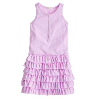 Girls' henley ruffle dress