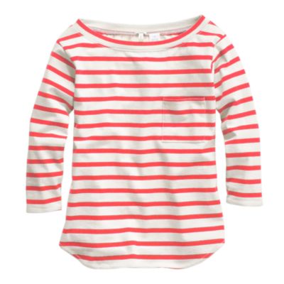 Long-sleeve pocket tee in stripe