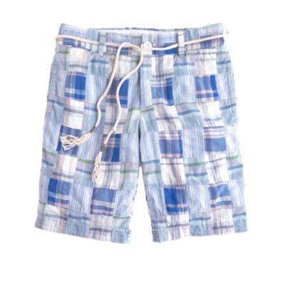 Patchwork plaid boyfriend short