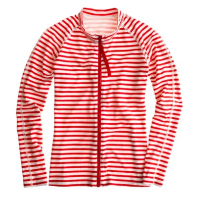 Pret-&agrave;-Surf&reg; for J.Crew striped front-zip rash guard