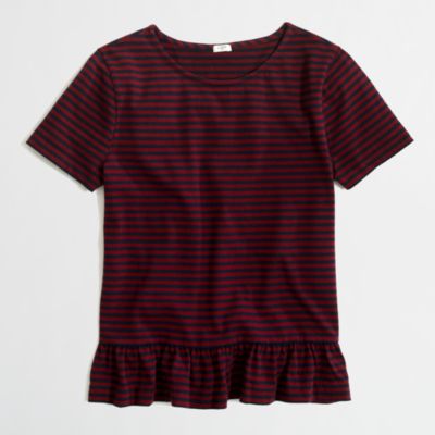 Factory stripe peplum tee