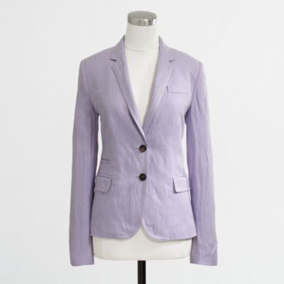 Factory tailored boy blazer in purple linen