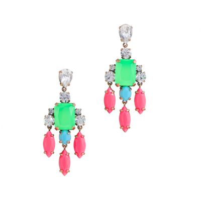 Color collage earrings