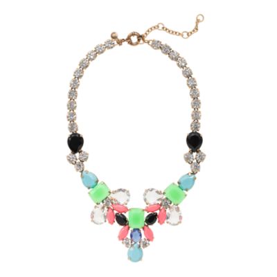 Color collage statement necklace
