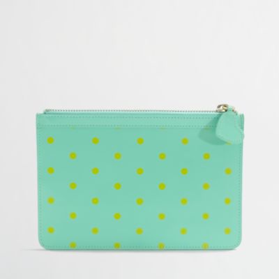 Factory dotted leather clutch