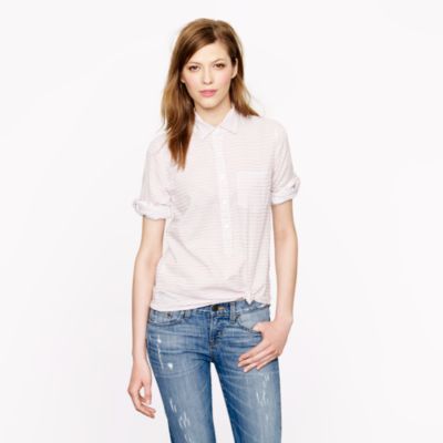 Camp popover in dobby stripe