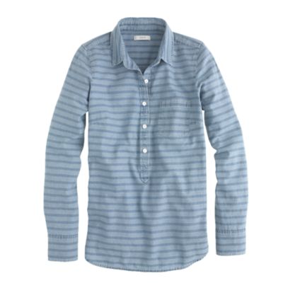 Stripe chambray popover