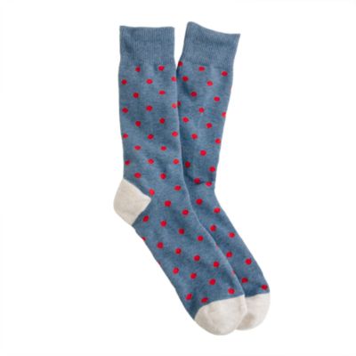 Medium-dot cotton socks