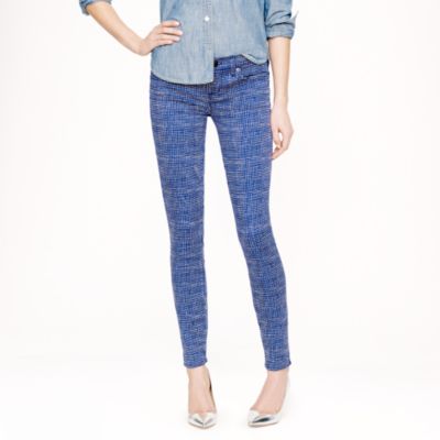 Toothpick jean in basket-weave print