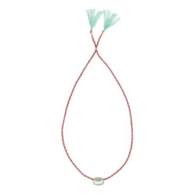 Girls' tassel necklace with milky stone