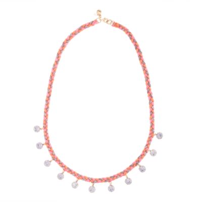 Girls' braid and stone necklace