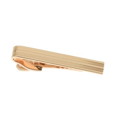 Double-stripe gold-plated tie clip