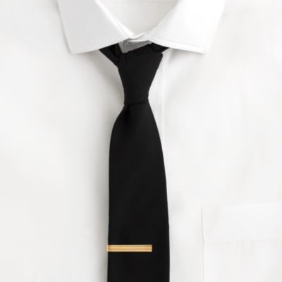 Double-stripe gold-plated tie clip
