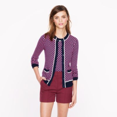 Collection featherweight cashmere cardigan in diamond dot