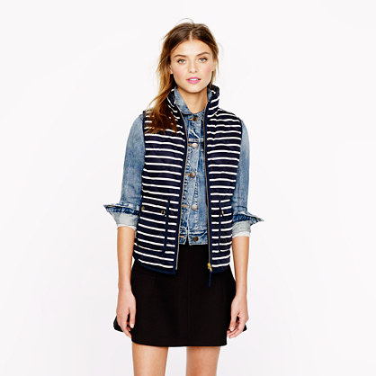 Excursion quilted vest in stripe