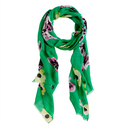 Printed linen scarf