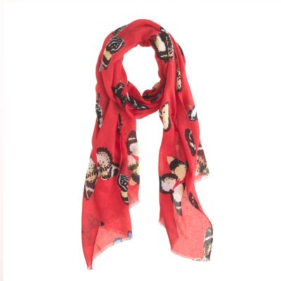 Printed linen scarf