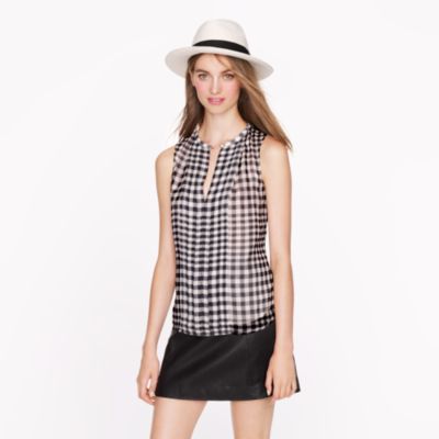Silk gingham top