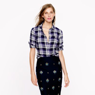 Acropolis blue plaid flannel shirt