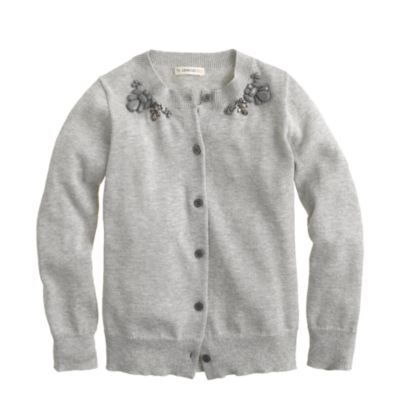 Girls' Caroline cardigan in jeweled metallic