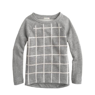 Girls' sequin grid sweatshirt