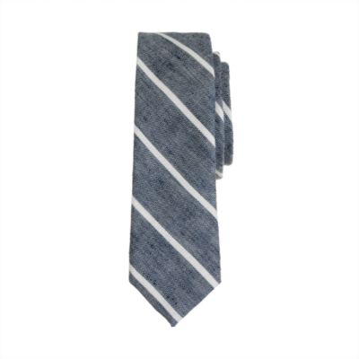 Boys' tie in stripe cotton-linen