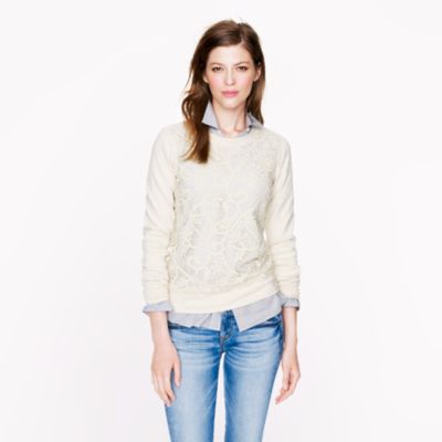 Lace-front sweatshirt