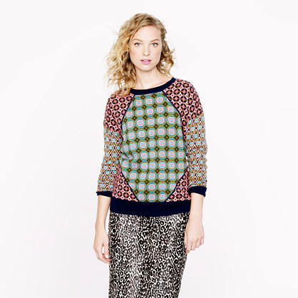 Collection cashmere tile sweater in moss