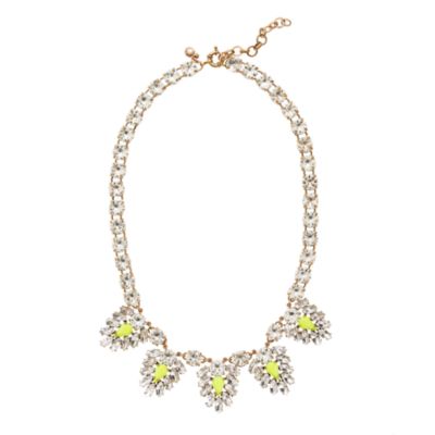 Crystal and neon chevron necklace