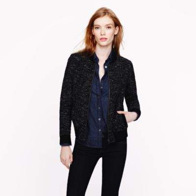 Bouclé bomber jacket