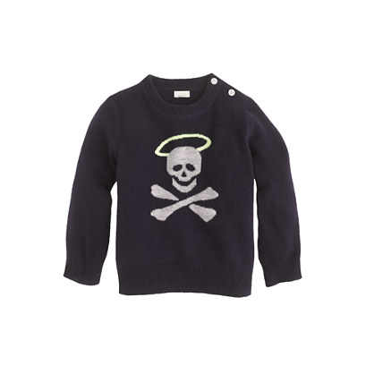 Collection cashmere baby sweater in halo-skull