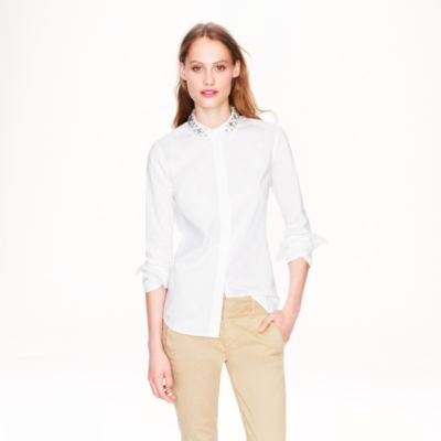 Jeweled-collar boy blouse
