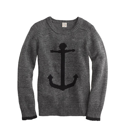 Boys' cotton anchor sweater