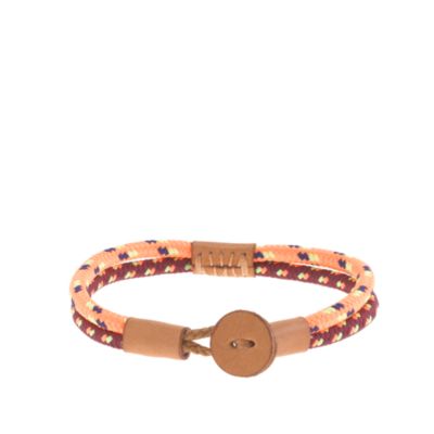 Kids' neon cord and leather bracelet