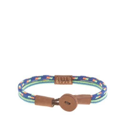 Kids' neon cord and leather bracelet