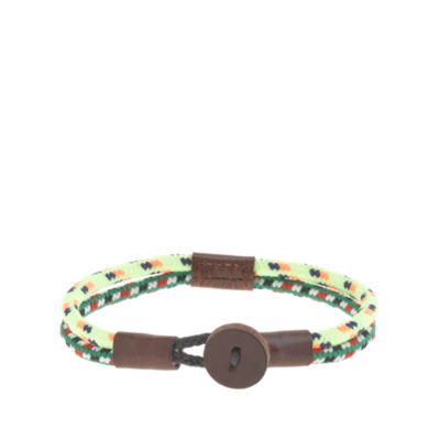 Kids' neon cord and leather bracelet