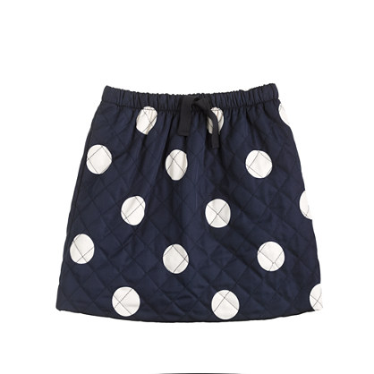 Girls' quilted puffer skirt in dot