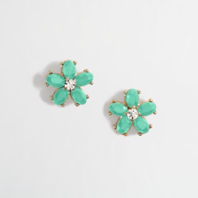 Factory crystal flower stud earrings