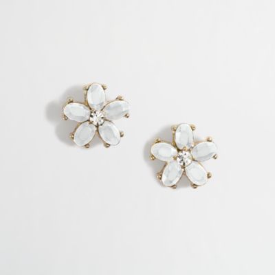 Factory crystal flower stud earrings