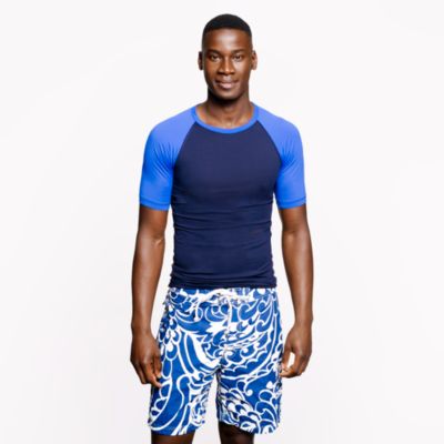 Short-sleeve colorblock rash guard
