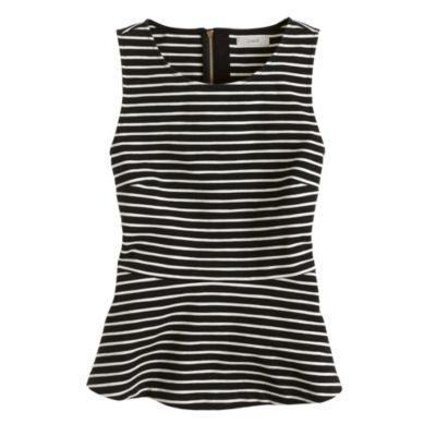 Ponte peplum top in stripe