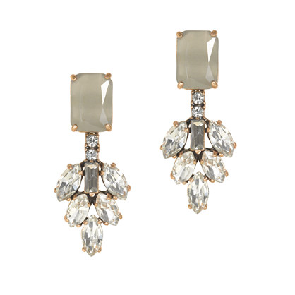 Crystal leaves earrings