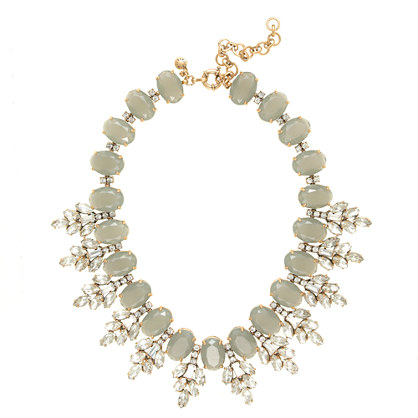 Crystal leaves statement necklace