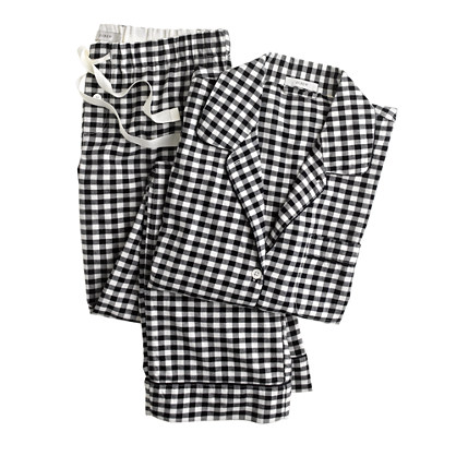 Pajama set in gingham flannel