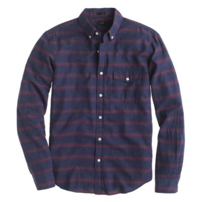 Brushed twill shirt in horizontal stripe