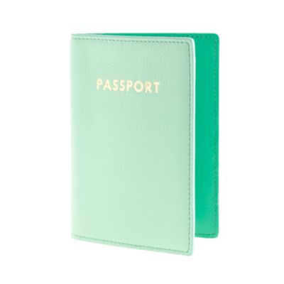 Colorblock leather passport case