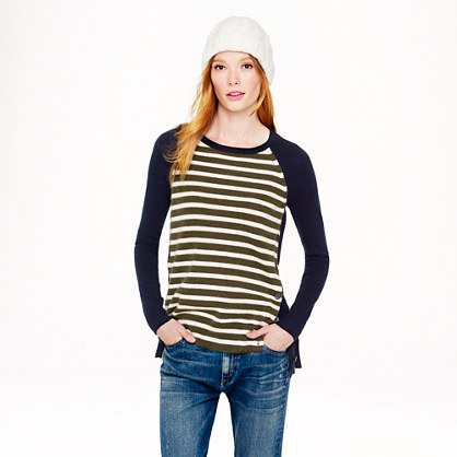 Side-button sweater in stripe