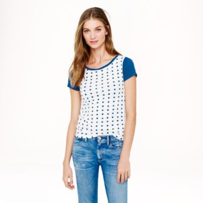 Vintage cotton cap-sleeve tee in dot