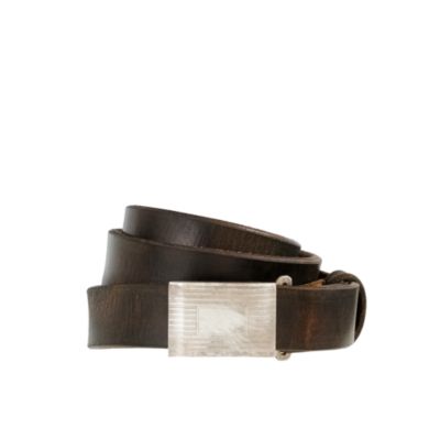 Vintage leather plaque belt