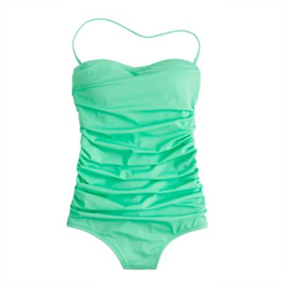 Long torso ruched bandeau tank